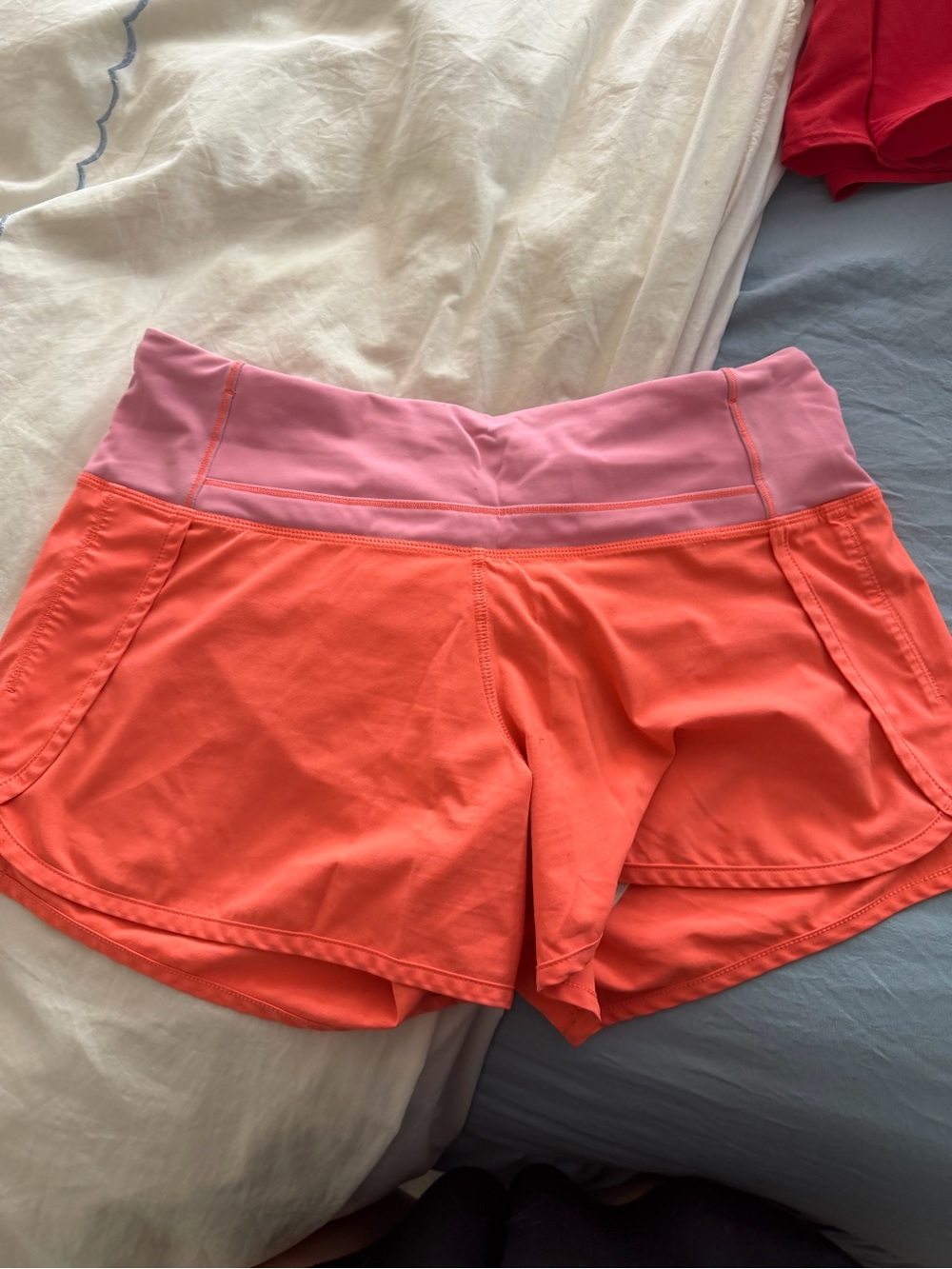 Lululemon  Pink Waistband Coral Athletic Shorts